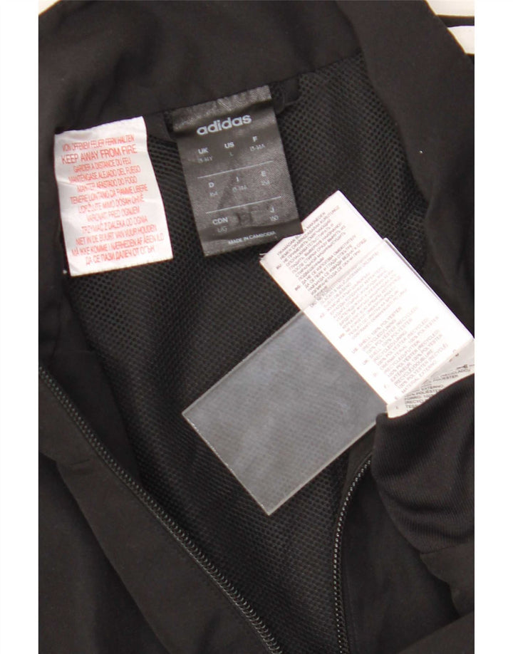 Adidas Boys Climalite Tracksuit Top Jacket 13-14 Years Black Polyester