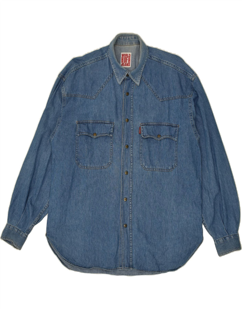 CASSUCI Mens Denim Shirt XL Blue | Vintage Cassuci | Thrift | Second-Hand Cassuci | Used Clothing | Messina Hembry 