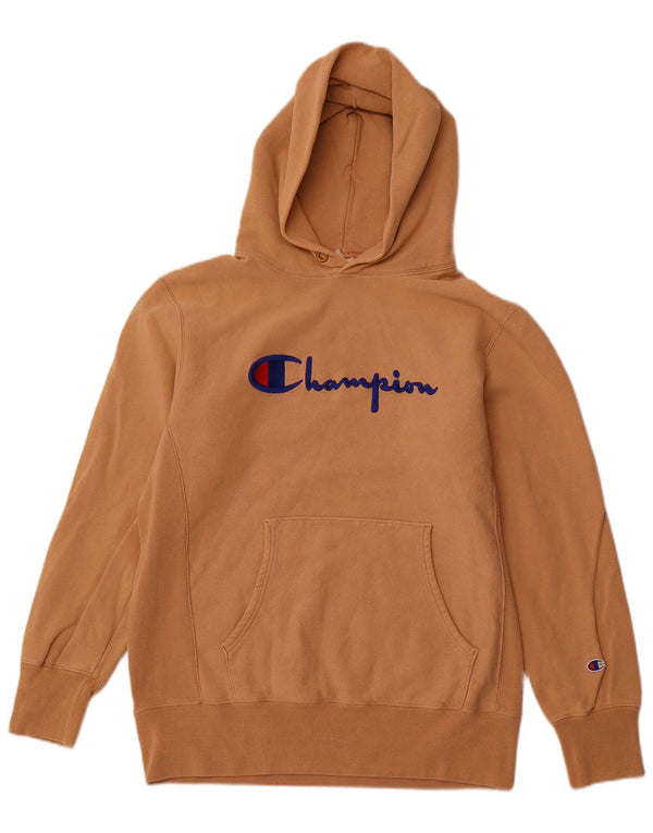 CHAMPION Womens Graphic Hoodie Jumper UK 20 2XL Brown Cotton