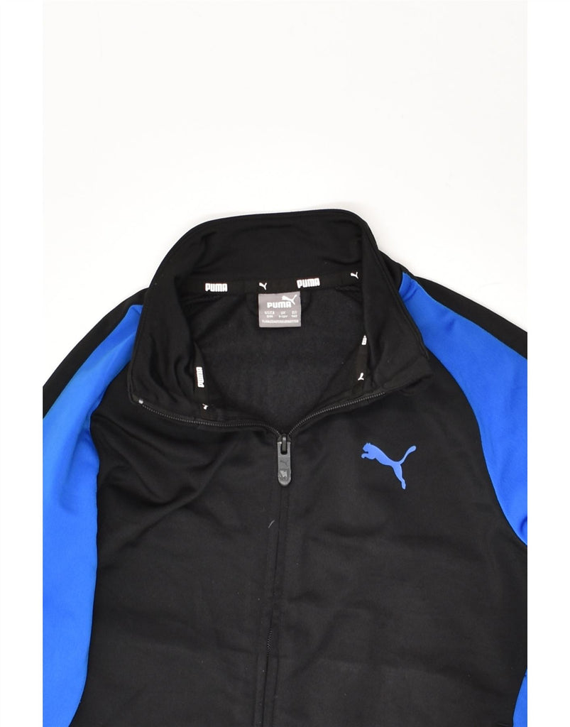 PUMA Boys Graphic Tracksuit Top Jacket 9-10 Years Black Colourblock | Vintage Puma | Thrift | Second-Hand Puma | Used Clothing | Messina Hembry 