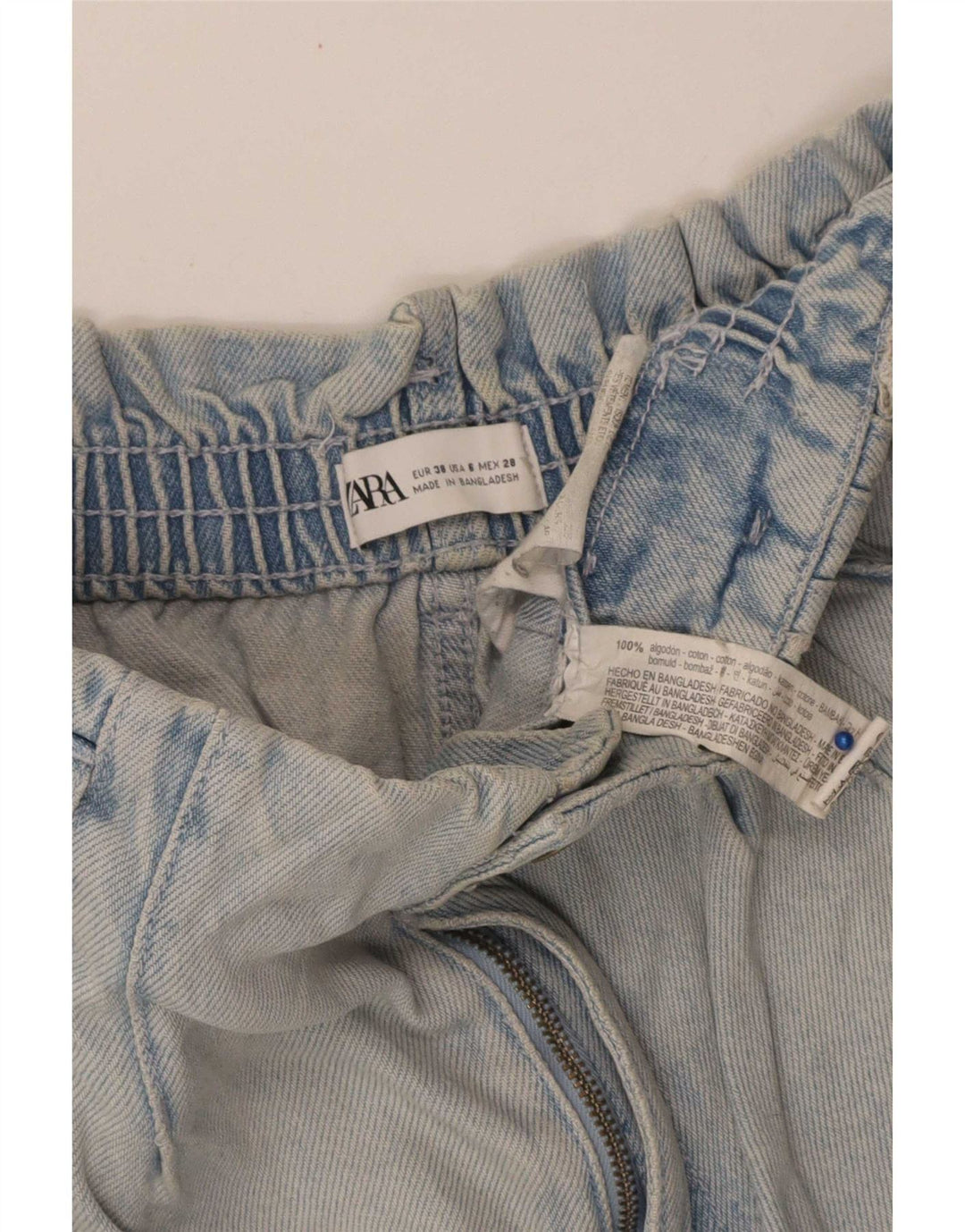 Zara Womens Denim Shorts EU 38 Small W28 Blue Cotton