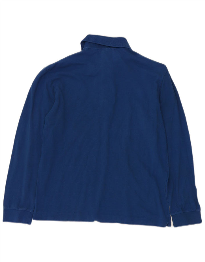 LACOSTE Mens Long Sleeve Polo Shirt Size 3 Small Blue Cotton