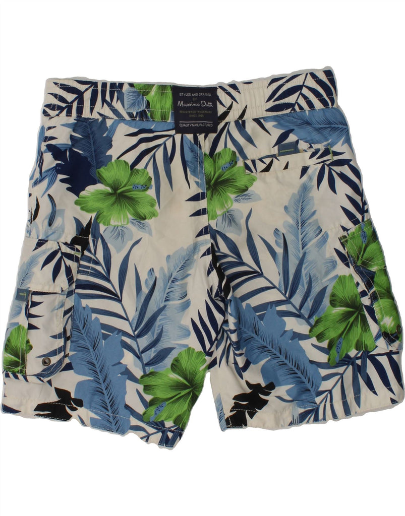 MASSIMO DUTTI Boys Graphic Swimming Shorts 7-8 Years Blue Floral Polyester | Vintage Massimo Dutti | Thrift | Second-Hand Massimo Dutti | Used Clothing | Messina Hembry 