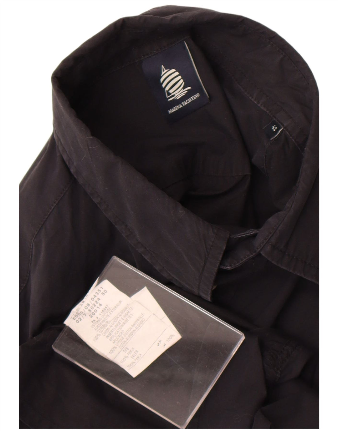 Marina Yachting Mens Shirt Size 42 Large Black Cotton