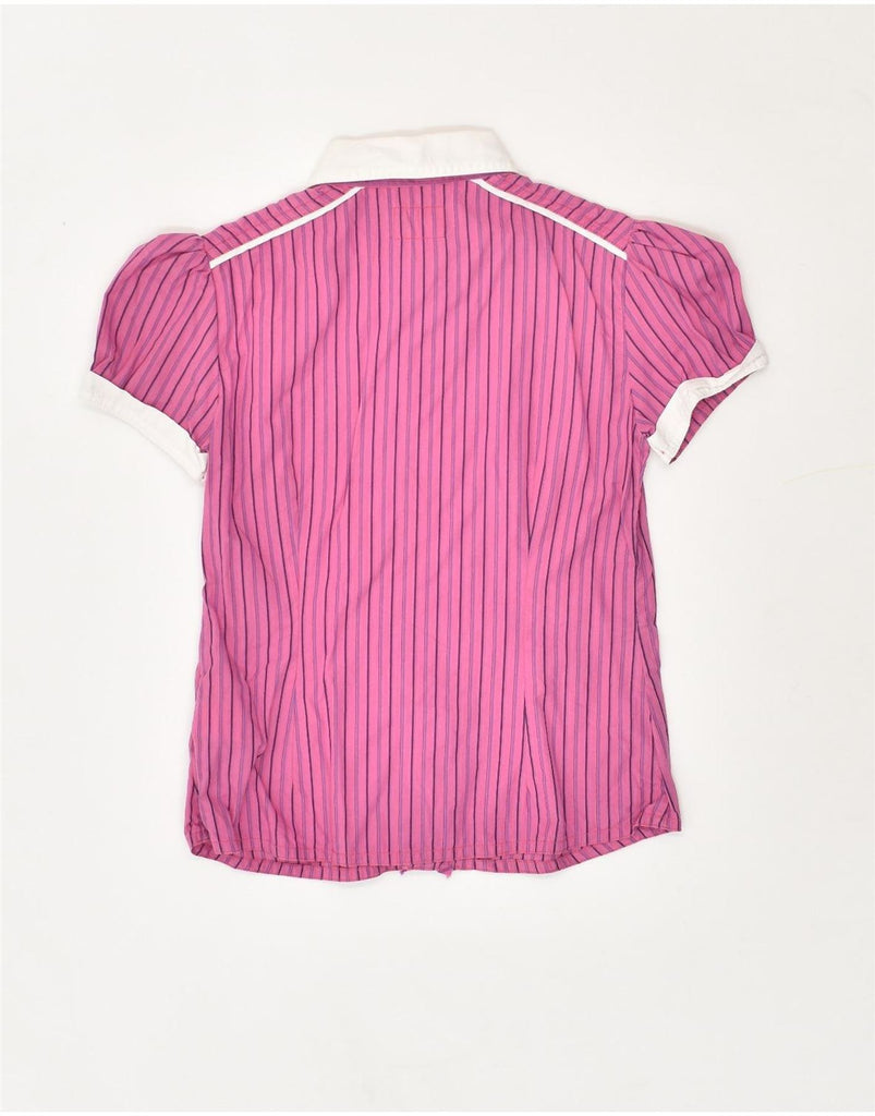 VINTAGE Girls Ruffle Front Shirt 9-10 Years Medium Pink Pinstripe | Vintage Vintage | Thrift | Second-Hand Vintage | Used Clothing | Messina Hembry 