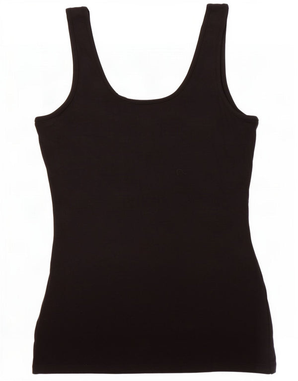 Lipsy Womens Vest Top UK 12 Medium Black Viscose