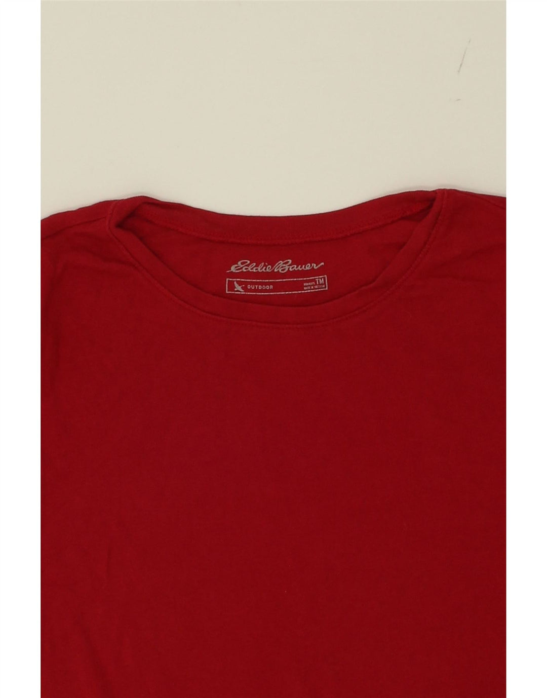 EDDIE BAUER Womens T-Shirt Top UK 12 Medium Red Cotton Vintage Eddie Bauer and Second-Hand Eddie Bauer from Messina Hembry 