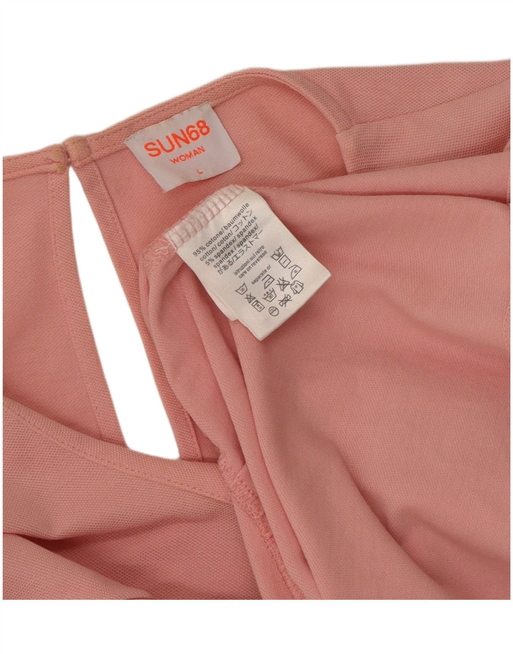 Sun68 Womens Blouse Top UK 14 Large Pink Cotton
