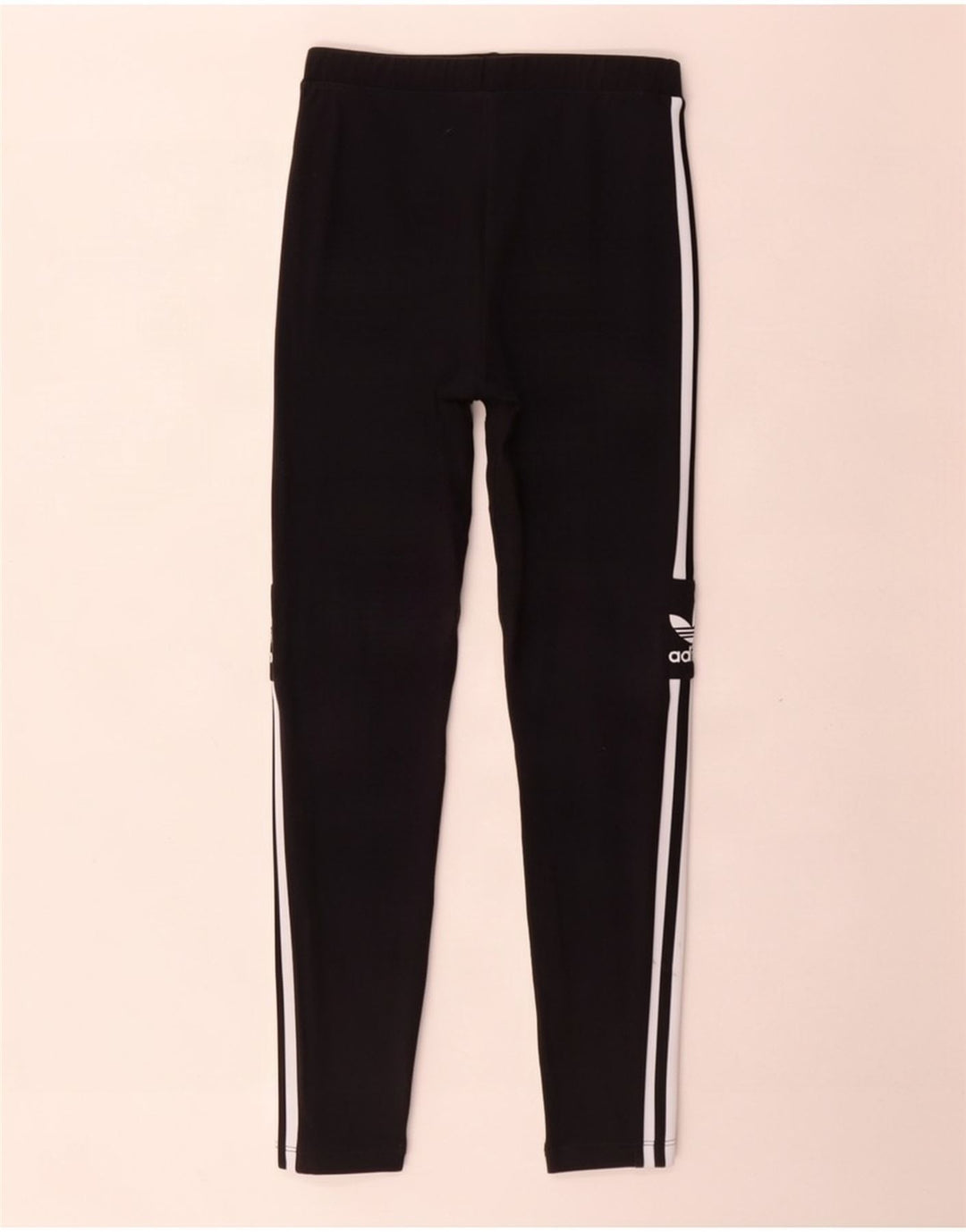 Adidas Womens Graphic Leggings UK 12 Medium Black Cotton