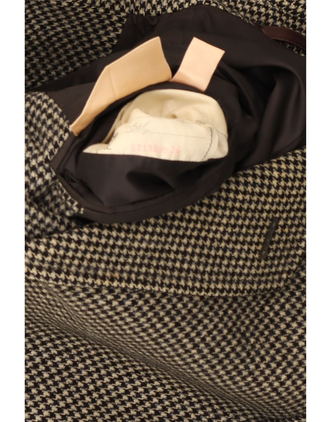 Aquascutum Mens Overcoat UK 36 Small Black Houndstooth Wool Classic