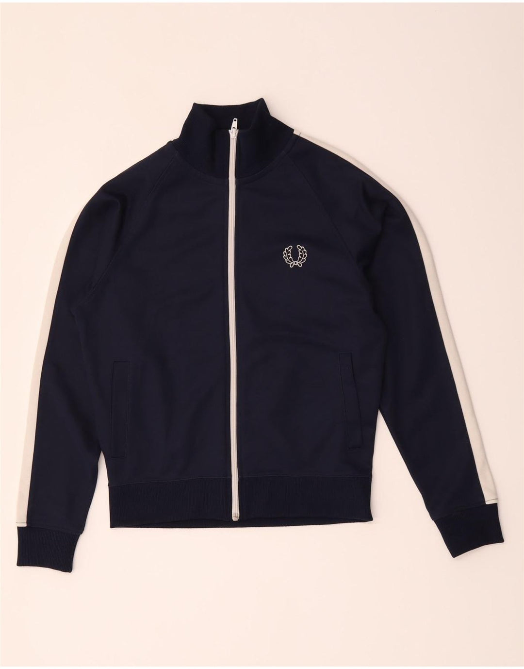 Fred Perry Boys Tracksuit Top Jacket 11-12 Years Medium Navy Blue
