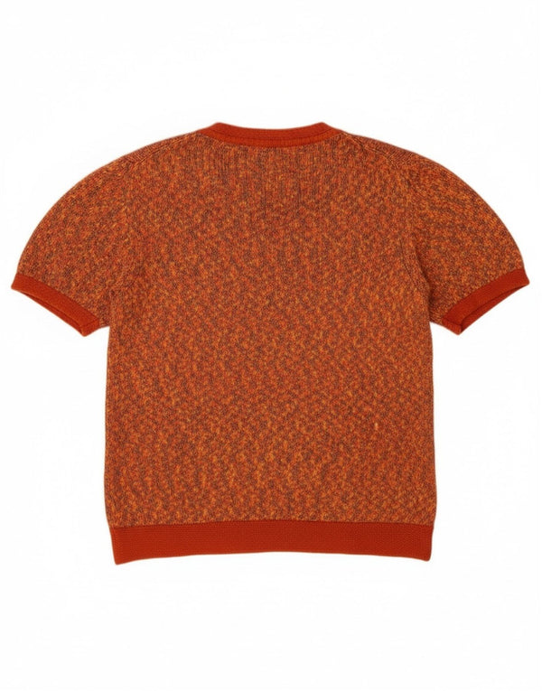 GIOROGA Womens Crew Neck Jumper Sweater UK 14 Large Brown Flecked
