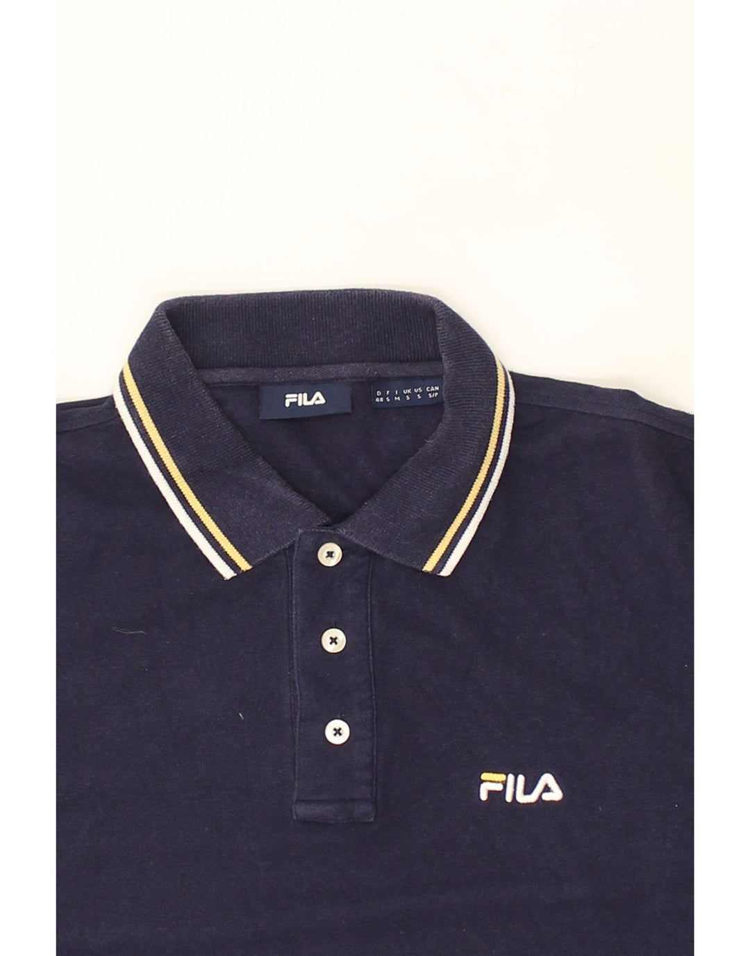FILA Mens Polo Shirt Small Navy Blue Cotton | Vintage Fila | Thrift | Second-Hand Fila | Used Clothing | Messina Hembry 