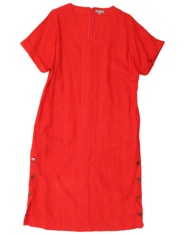Jaeger Womens Oversized Sheath Dress UK 10 Small Red Linen