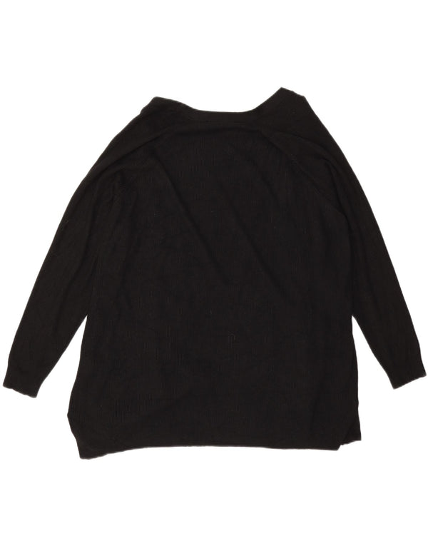 Marks & Spencer Womens Open Cardigan Sweater UK 18 XL Black Viscose