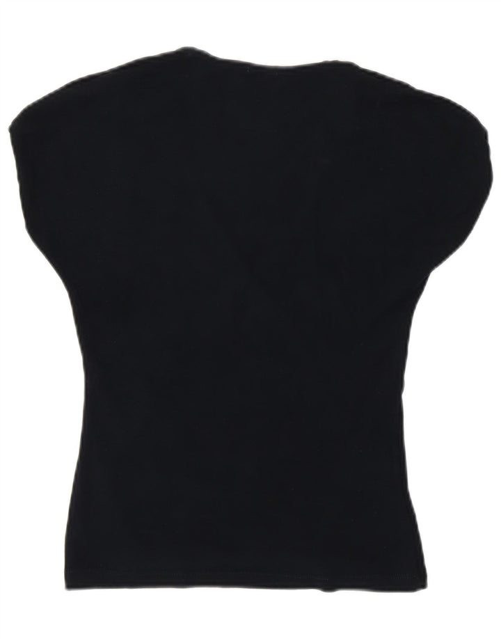 UNITED COLORS OF BENETTON Womens Blouse Top UK 8 Small Navy Blue Classic