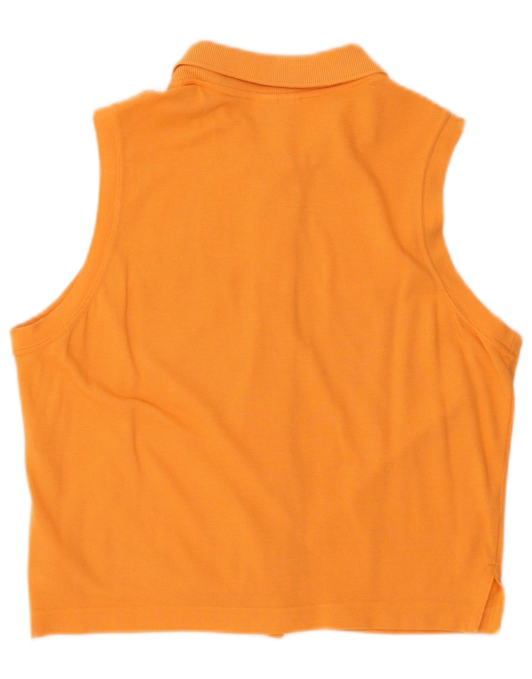 Lacoste Womens Sleeveless Shirt Blouse Size 40 Medium Orange Cotton