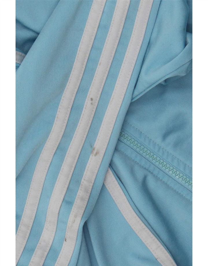 Adidas Boys Tracksuit Top Jacket 13-14 Years Blue Polyester