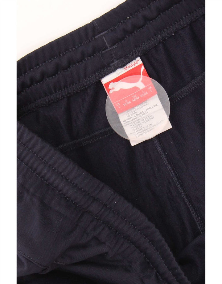 Puma Mens Tracksuit Trousers Joggers Large Navy Blue Polyester