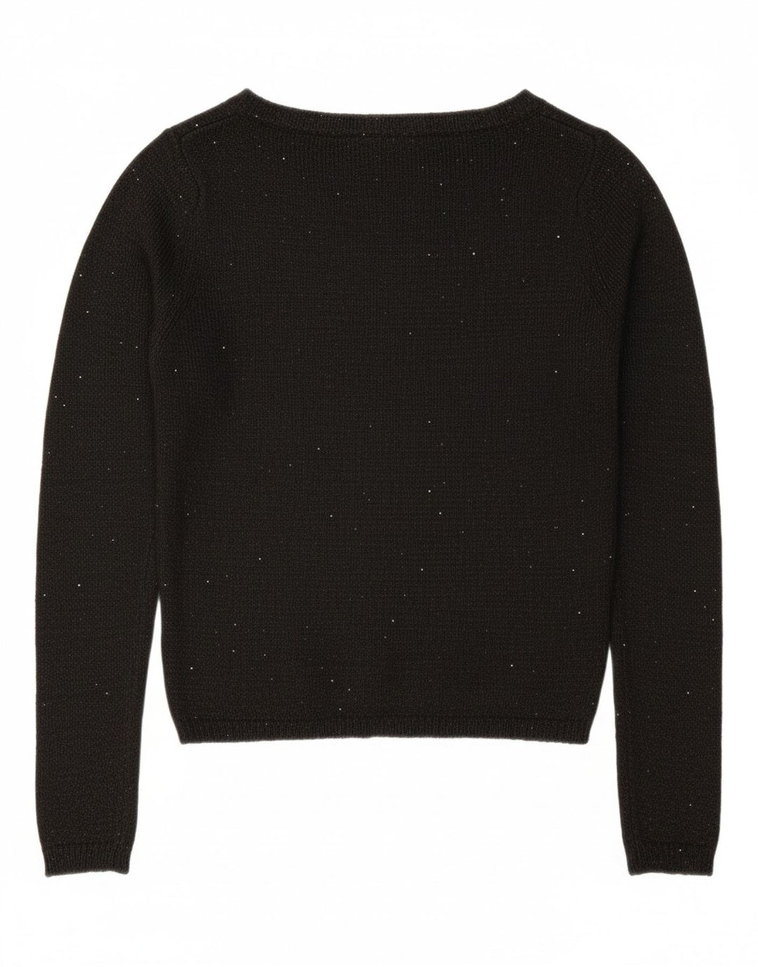 ZARA Womens Front Tie Boat Neck Jumper Sweater UK 12 Medium Black Flecked Vintage Zara and Second-Hand Zara from Messina Hembry 