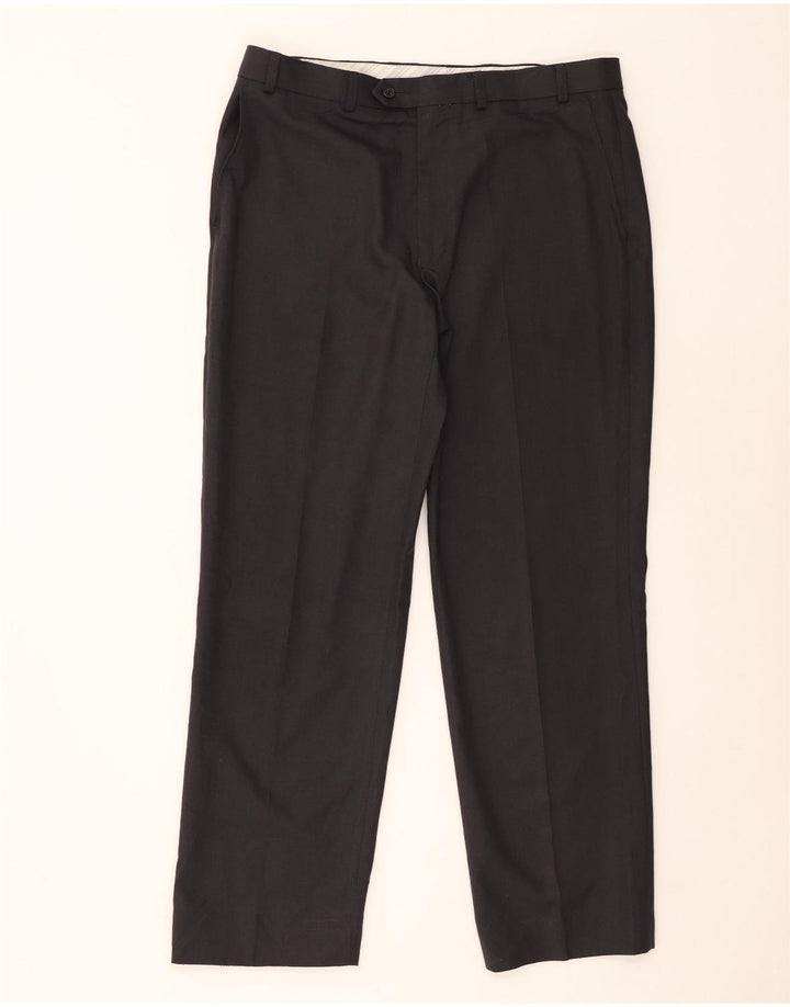 Marks & Spencer Mens Tailored Fit Straight Suit Trousers W36 L31 Grey