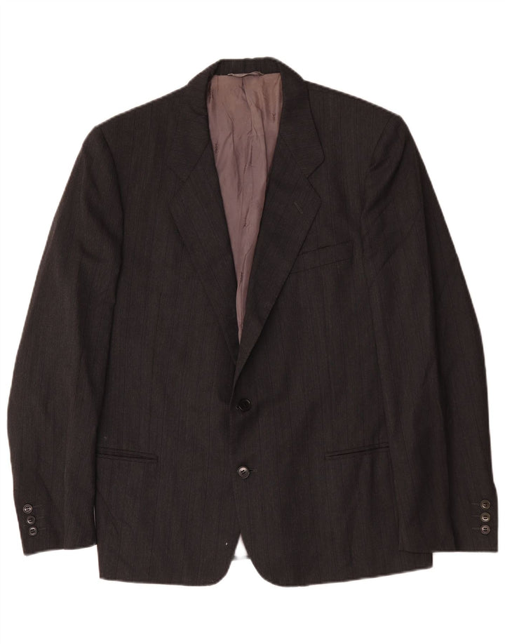 Yves Saint Laurent Mens 2 Button Blazer Jacket IT 52 XL Grey Striped