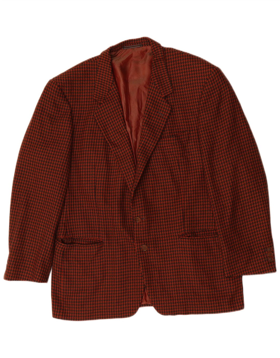 Ermenegildo Zegna Mens 2 Button Blazer Jacket UK 42 XL Brown Houndstooth