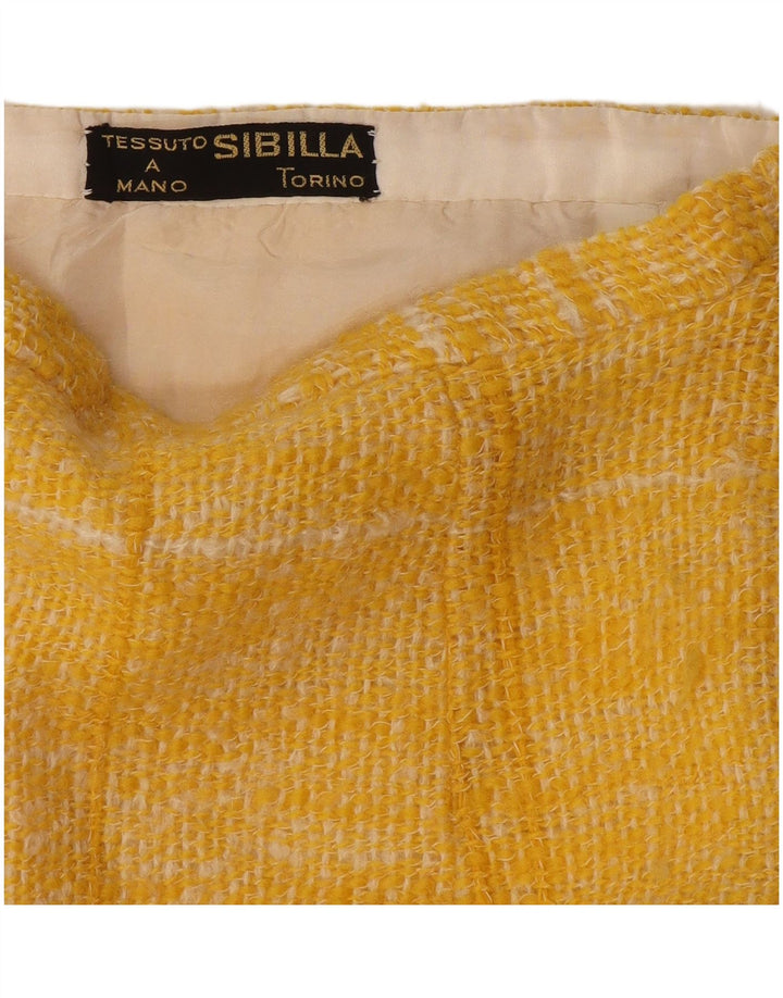 Vintage Womens A-Line Skirt W26 Small Yellow Plaid