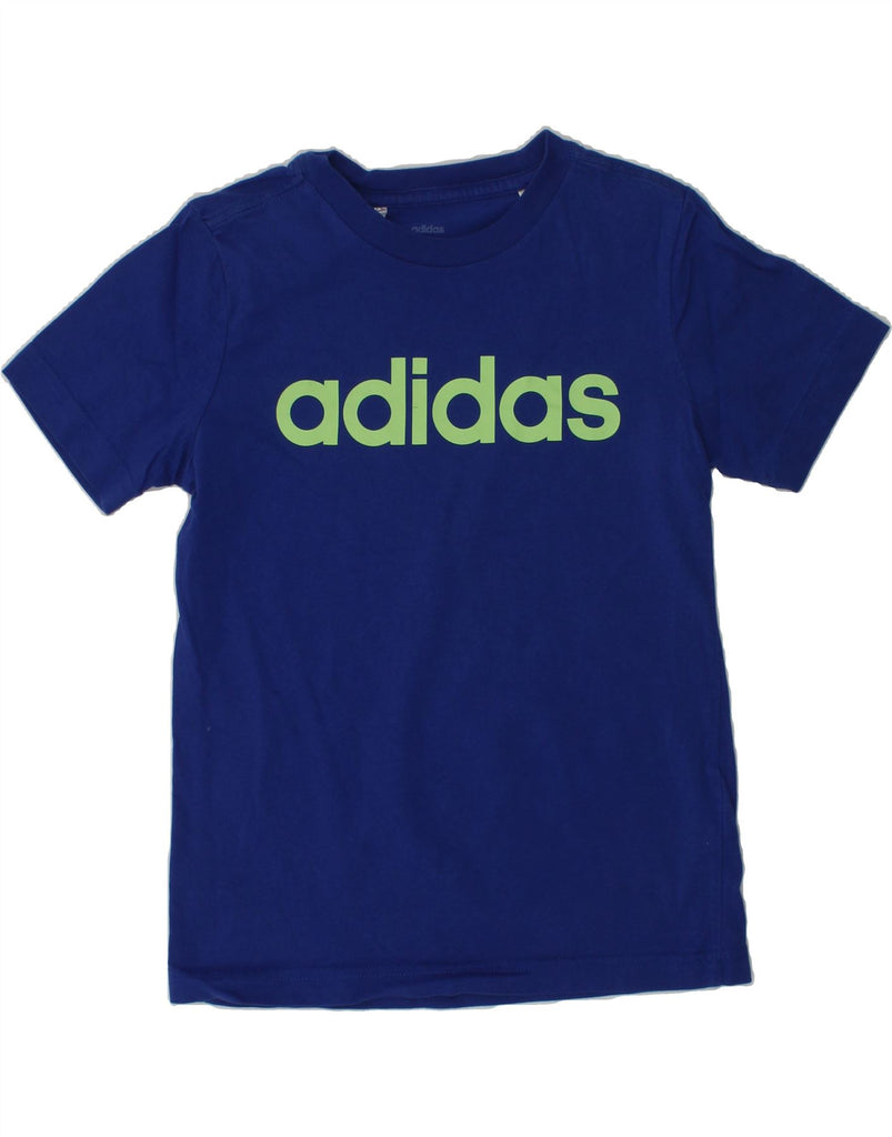 ADIDAS Boys Graphic T-Shirt Top 9-10 Years Navy Blue Cotton | Vintage Adidas | Thrift | Second-Hand Adidas | Used Clothing | Messina Hembry 