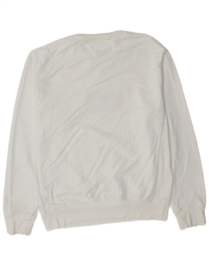 Tommy Hilfiger Mens Graphic Sweatshirt Jumper Small White Cotton