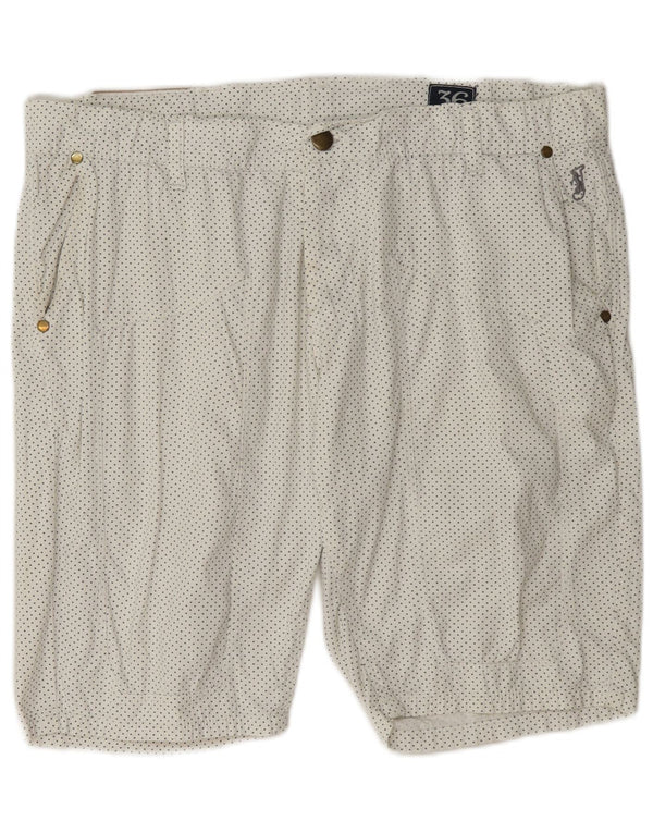 Jeckerson Mens Chino Shorts IT 50 Large W36 White Spotted Cotton