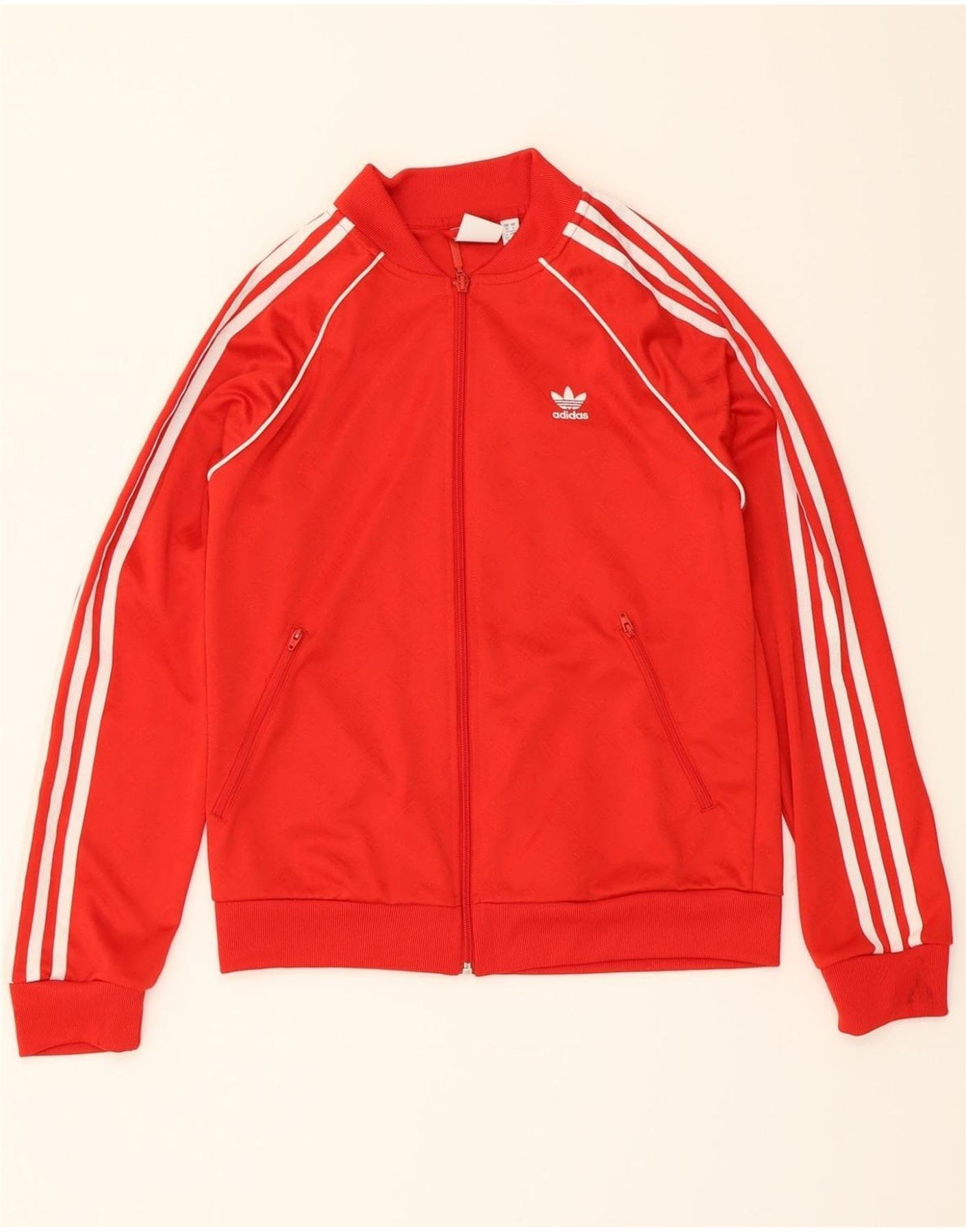 ADIDAS Womens Oversized Tracksuit Top Jacket UK 10 Small Orange Polyester