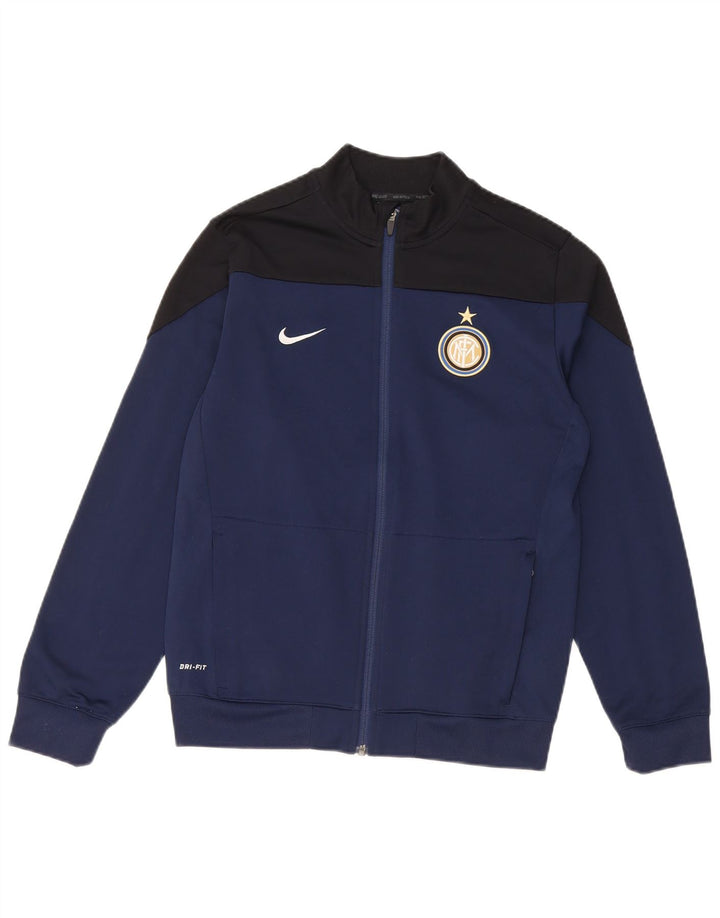 NIKE Boys Real Madrid Tracksuit Top Jacket 12-13 Years Large Navy Blue