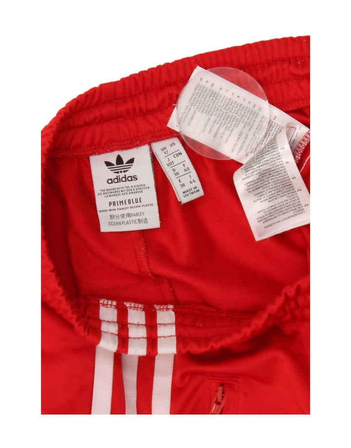 Adidas Womens Tracksuit Trousers UK 12 Medium Red Polyester