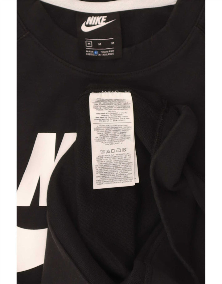 Nike Mens Graphic Sweatshirt Jumper Medium Black Cotton