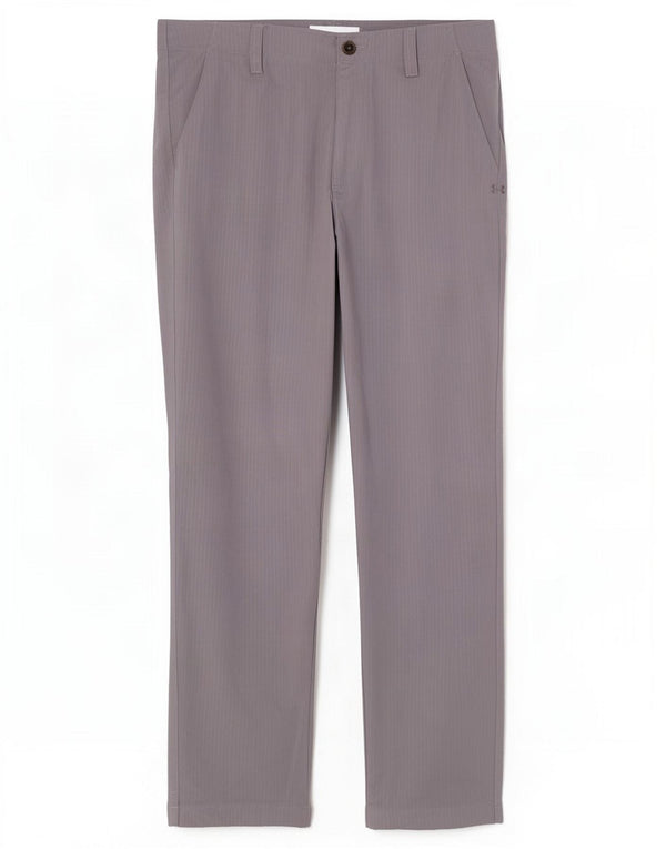 Under Armour Mens Straight Chino Trousers W36 L30 Grey Pinstripe Nylon