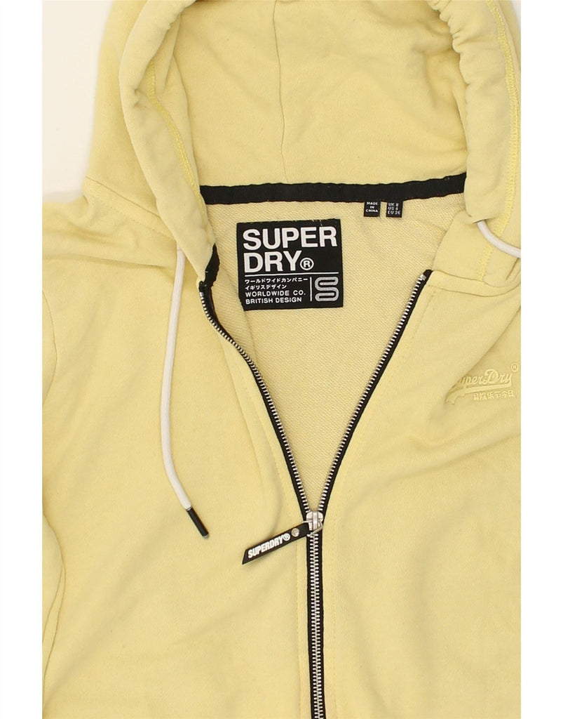 SUPERDRY Womens Zip Hoodie Sweater UK  8 Small Yellow | Vintage Superdry | Thrift | Second-Hand Superdry | Used Clothing | Messina Hembry 