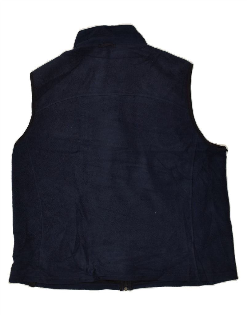 EDDIE BAUER Mens Tall Fleece Gilet UK 42 XL Navy Blue Polyester | Vintage Eddie Bauer | Thrift | Second-Hand Eddie Bauer | Used Clothing | Messina Hembry 