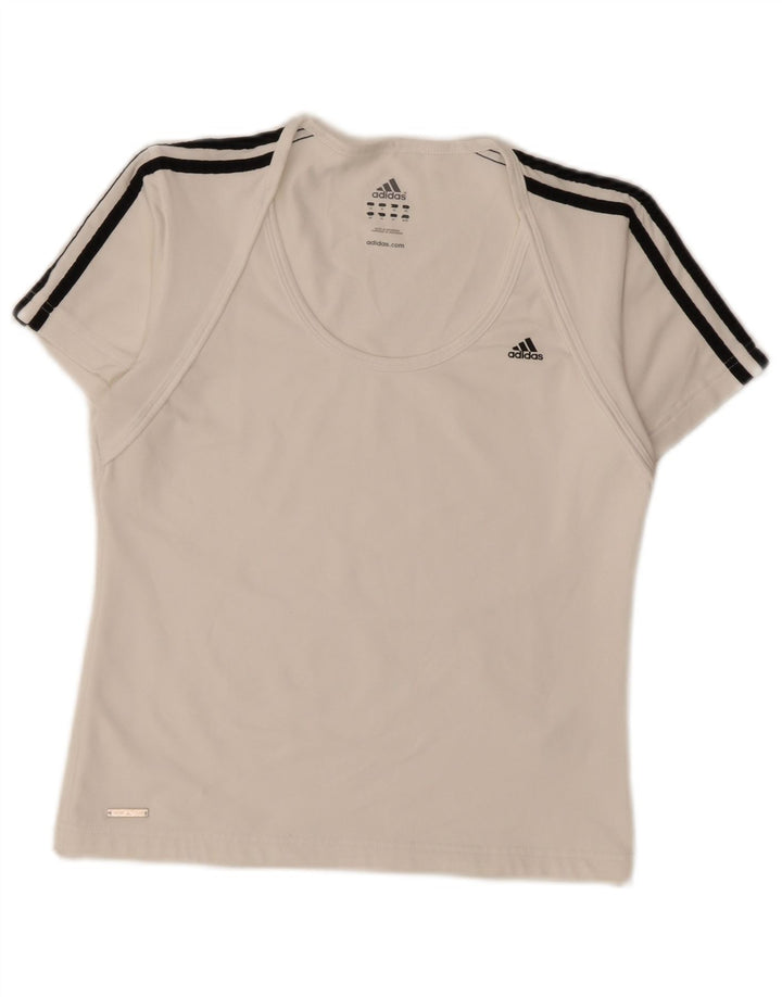 Adidas Womens Climacool T-Shirt Top UK 14 Medium White Polyester