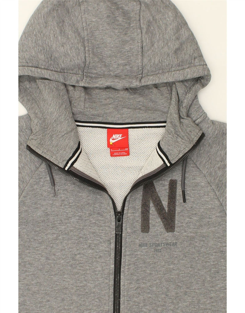 NIKE Mens Graphic Zip Hoodie Sweater Small Grey | Vintage Nike | Thrift | Second-Hand Nike | Used Clothing | Messina Hembry 