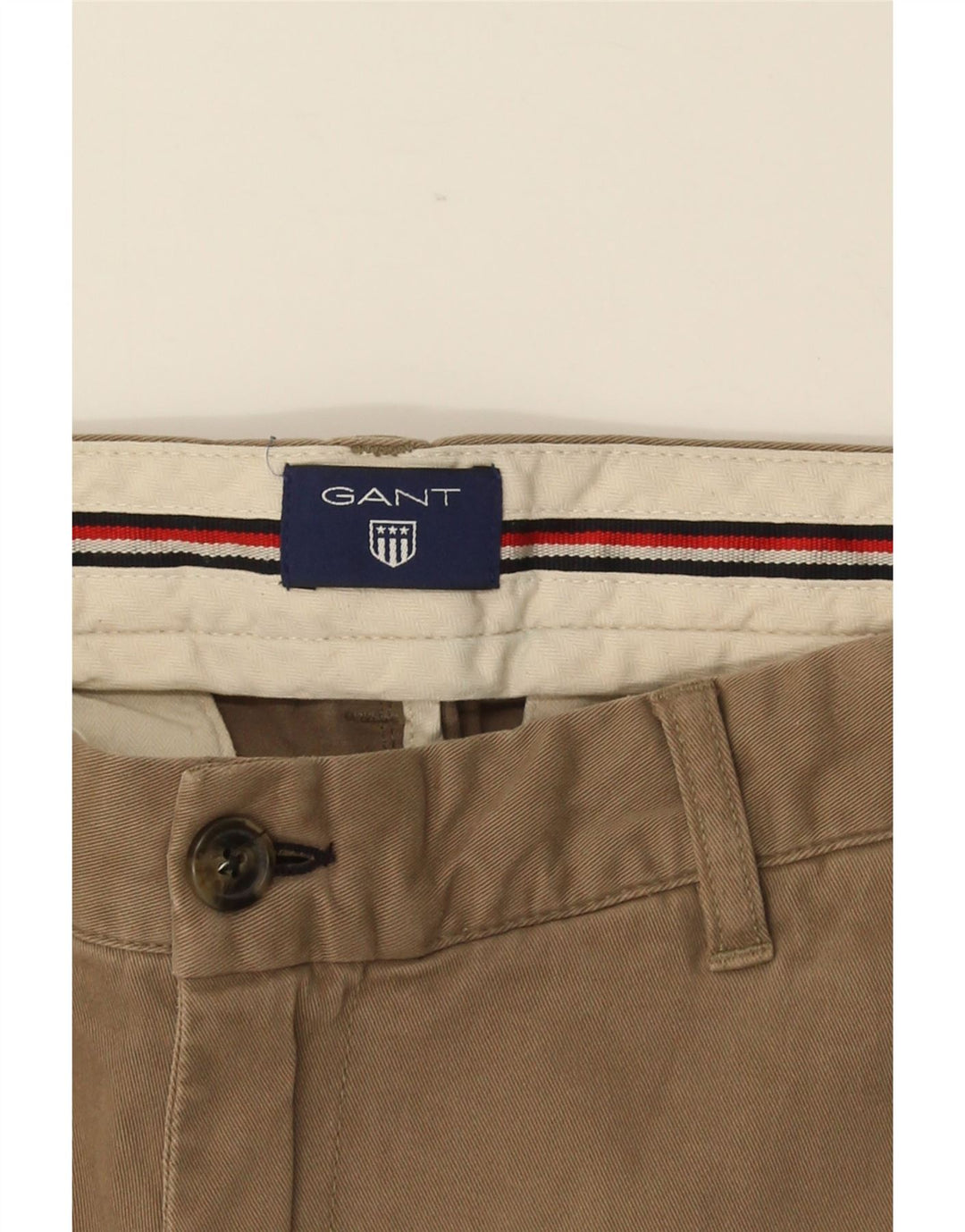 GANT Mens Straight Chino Trousers W32 L32 Brown