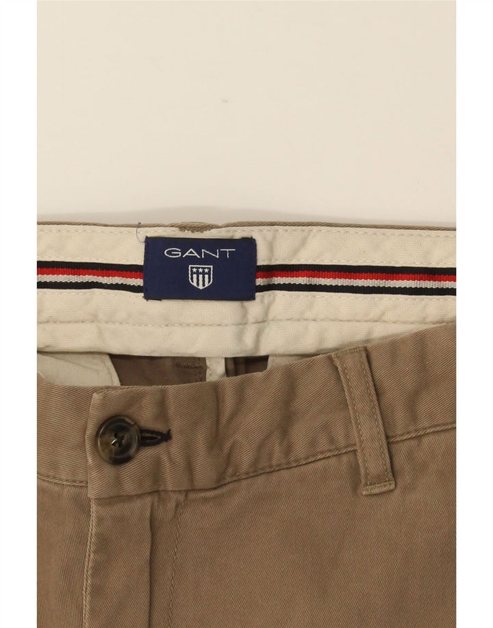 GANT Mens Straight Chino Trousers W32 L32 Brown