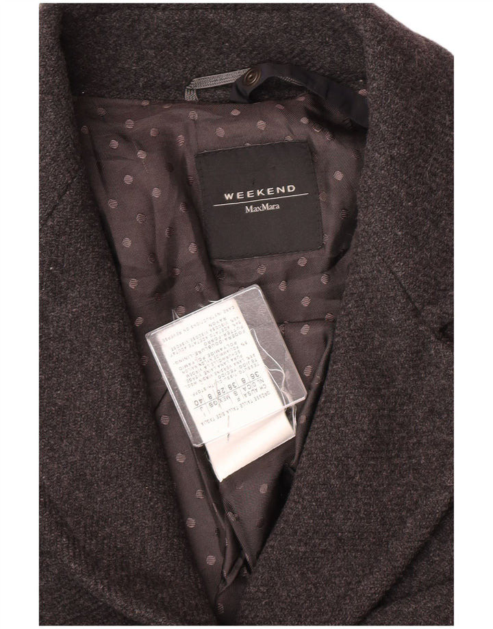 Max Mara Womens Overcoat UK 8 Small Grey Wool