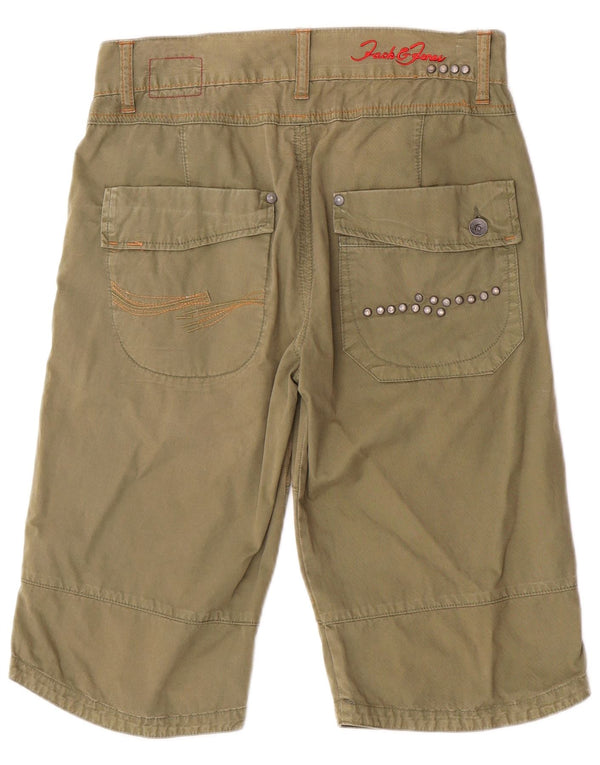 Jack & Jones Mens Cargo Shorts Small W28  Green Cotton