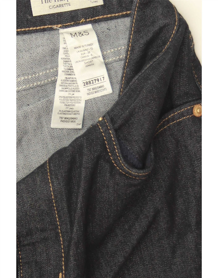 Marks & Spencer Womens Straight Jeans UK 10 Small W28 L23 Navy Blue