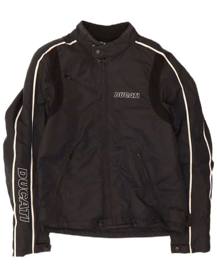 DUCATI Mens Graphic Racer Jacket UK 36 Small Black Polyamide