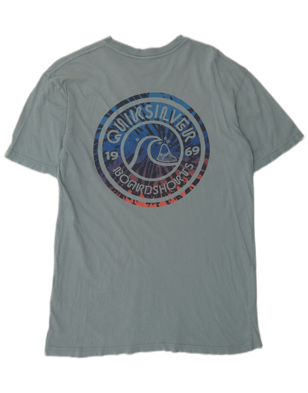 Quiksilver Mens Modern Fit Graphic T-Shirt Top Medium Blue Cotton