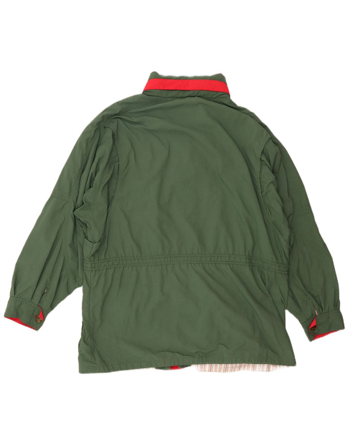 Vintage Mens Hooded Utility Jacket IT 54 2XL Green Tactel