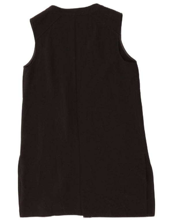Marks & Spencer Womens Longline Sleeveless Cardigan Top UK 14 Large Black
