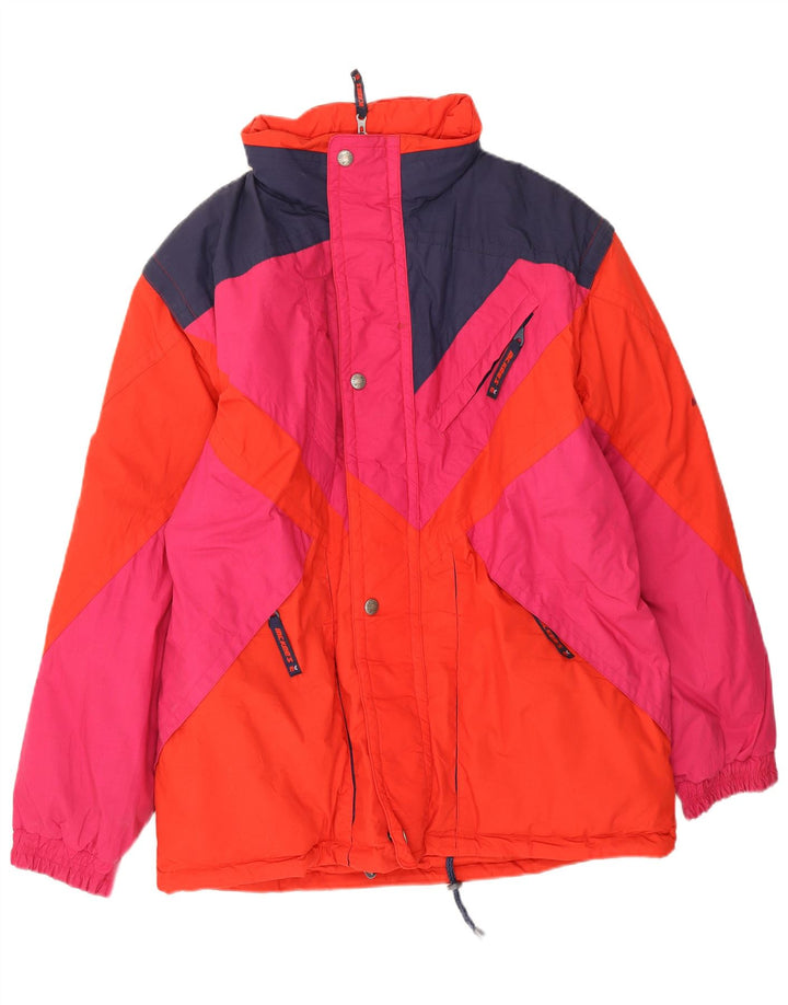 MC Kee's Mens Loose Fit Hooded Ski Jacket UK 38 Medium Red Colourblock
